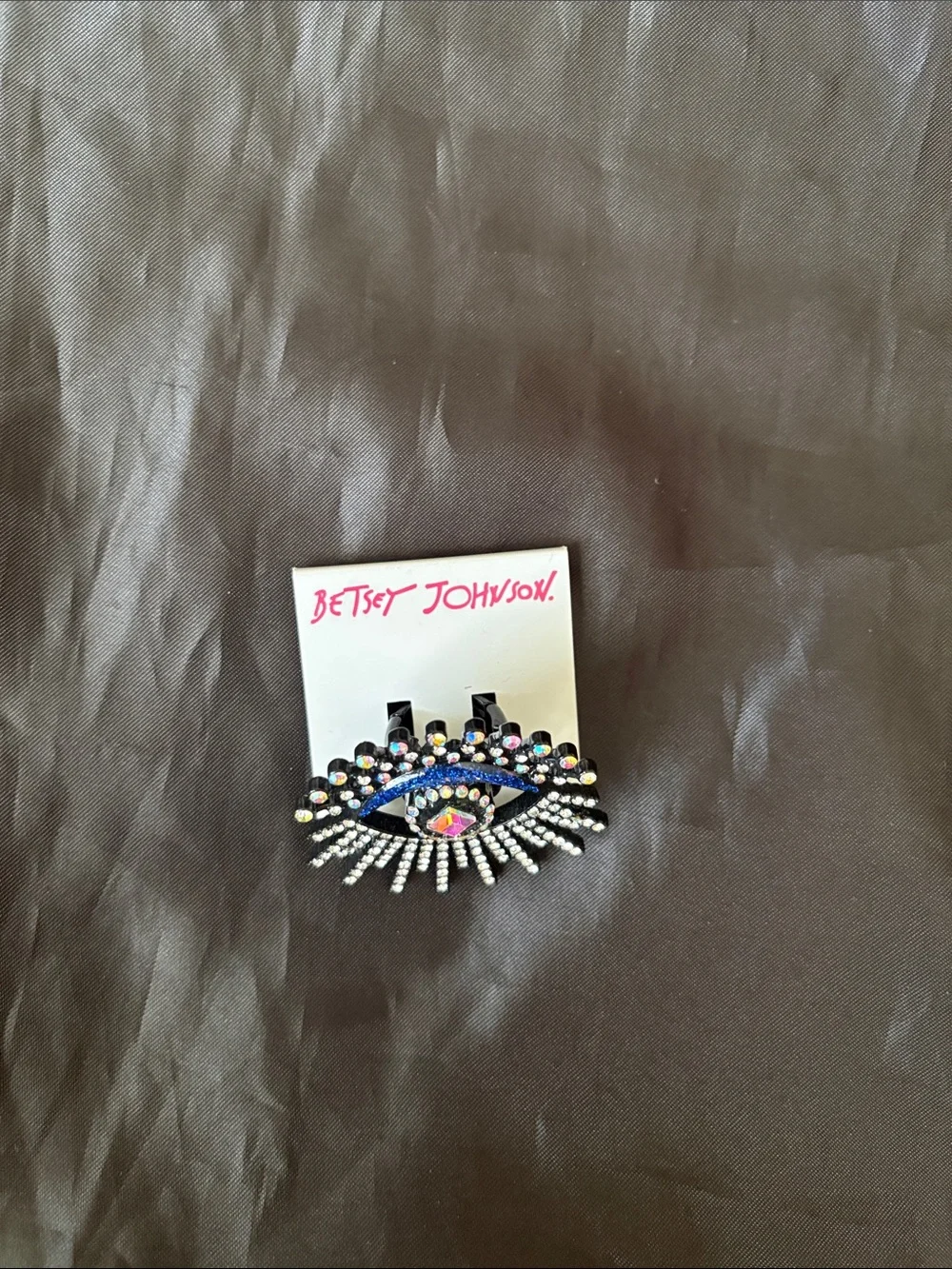Betsy Johnson Faux Stone Evil Eye Cocktail Ring One Size
